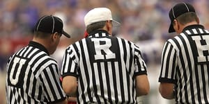 Referees making a decision